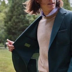 Ghost Blazer In Forest Wool Hopsack -Garbiera Sales Store M HOLIDAY 23 CATALOG PDP 06 S70988