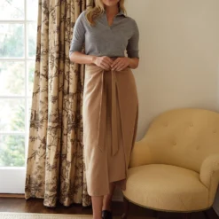 Brooke Tie-Waist Skirt In Camel Hair Flannel 21 Brooke Tie-Waist Skirt In Camel Hair Flannel -Garbiera Sales Store M HOLIDAY 23 CATALOG PDP 31