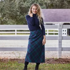 Marina Side-Zip Skirt In Blackwatch Tartan Stretch Wool 17 Marina Side-Zip Skirt In Blackwatch Tartan Stretch Wool -Garbiera Sales Store M HOLIDAY 23 CATALOG PDP 40