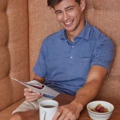 Short-Sleeved Polo In Ink/Coastal Stripe Jersey 9 Short-Sleeved Polo In Ink/Coastal Stripe Jersey -Garbiera Sales Store Page 02 D3