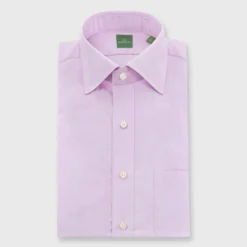 Spread Collar Dress Shirt In Pink End-on-End