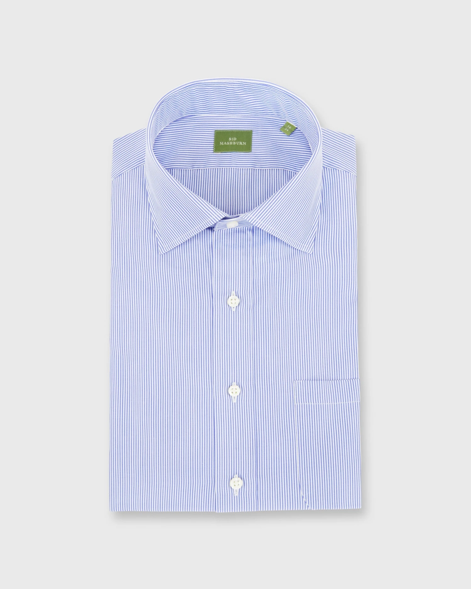 Spread Collar Dress Shirt In Blue Small Bengal Stripe Poplin 3 Spread Collar Dress Shirt In Blue Small Bengal Stripe Poplin