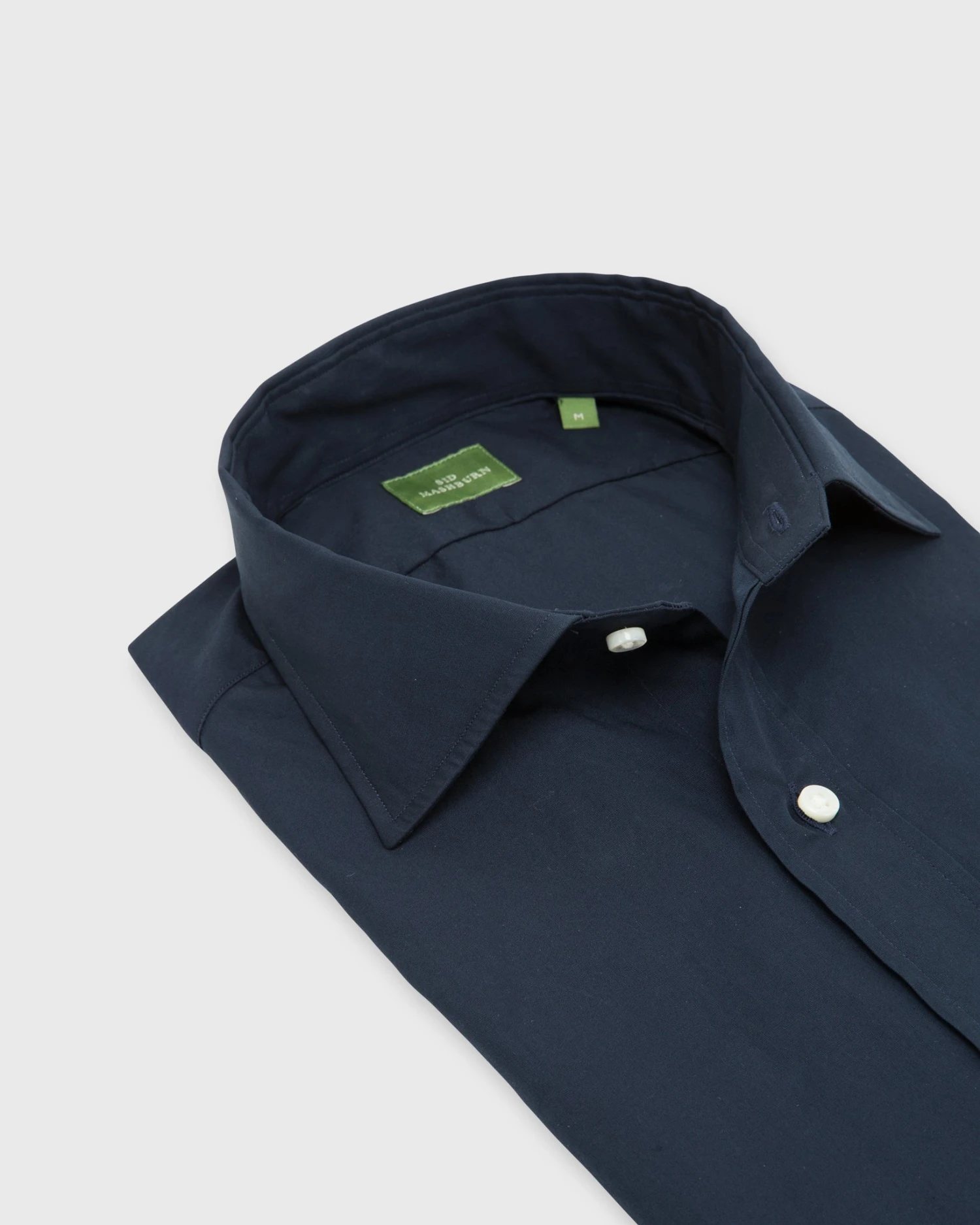 Spread Collar Sport Shirt In Navy Poplin 4 Spread Collar Sport Shirt In Navy Poplin - Image 2