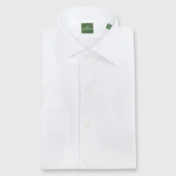 French-Cuff Bib-Front Tuxedo Shirt In White Pique/Poplin