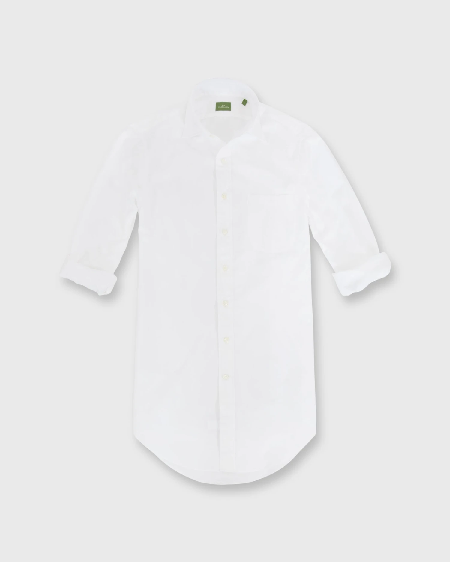 Spread Collar Sport Shirt In White Poplin 4 Spread Collar Sport Shirt In White Poplin - Image 2