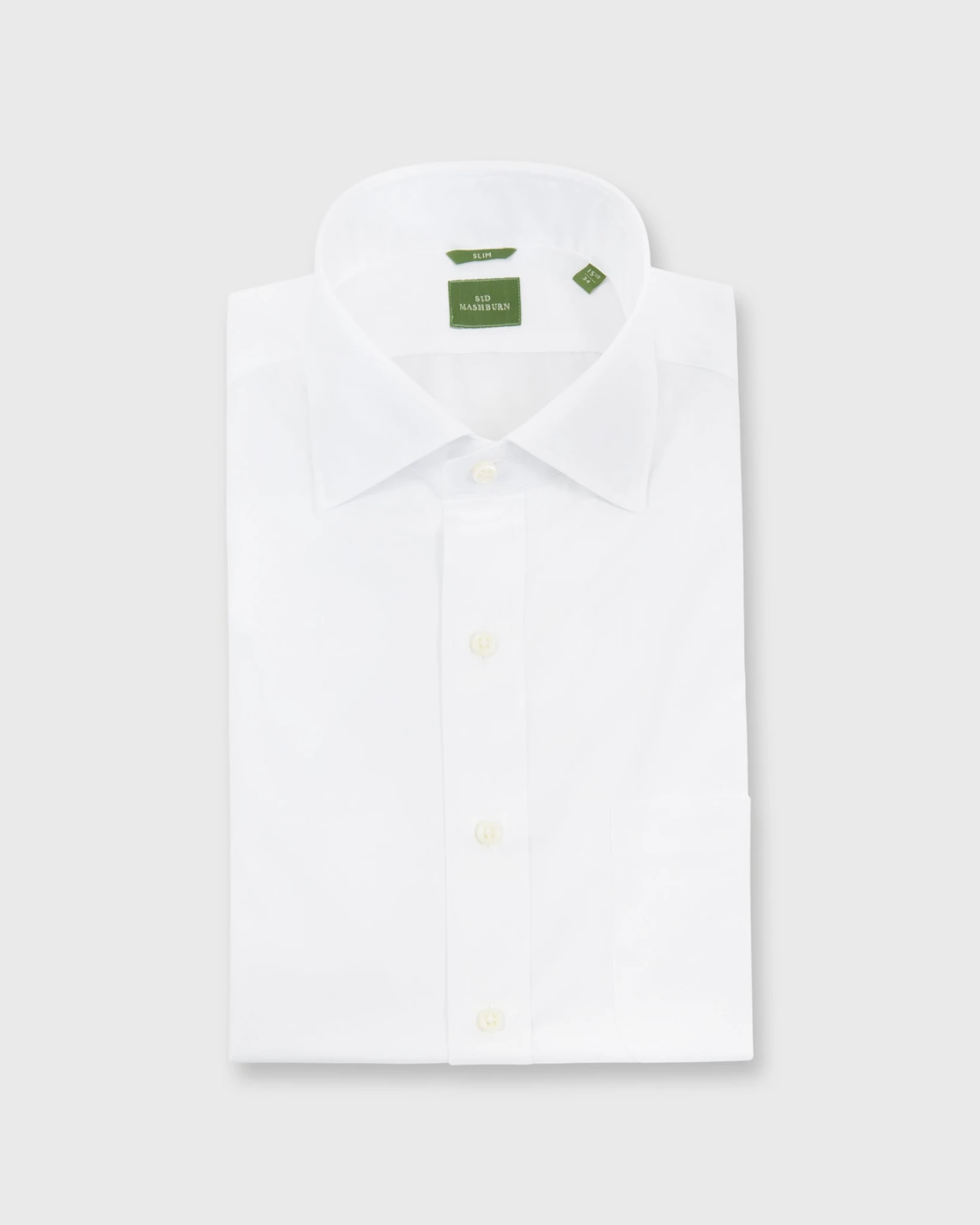 Slim-Fit Spread Collar Dress Shirt In White Poplin 3 Slim-Fit Spread Collar Dress Shirt In White Poplin