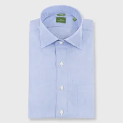 Slim-Fit Spread Collar Dress Shirt In Blue End-On-End