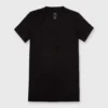 Short-Sleeved Deep-V Tee In Black Pima Cotton 1 Short-Sleeved Deep-V Tee In Black Pima Cotton -Garbiera Sales Store S31942 1