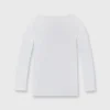 Long-Sleeved Boatneck Tee In White Pima Cotton -Garbiera Sales Store S31946 1