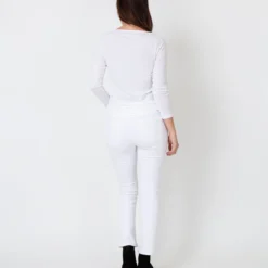Long-Sleeved Boatneck Tee In White Pima Cotton -Garbiera Sales Store S31946 5
