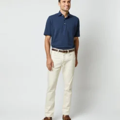 Short-Sleeved Polo In Navy Pima Pique 14 Short-Sleeved Polo In Navy Pima Pique -Garbiera Sales Store S33503 187