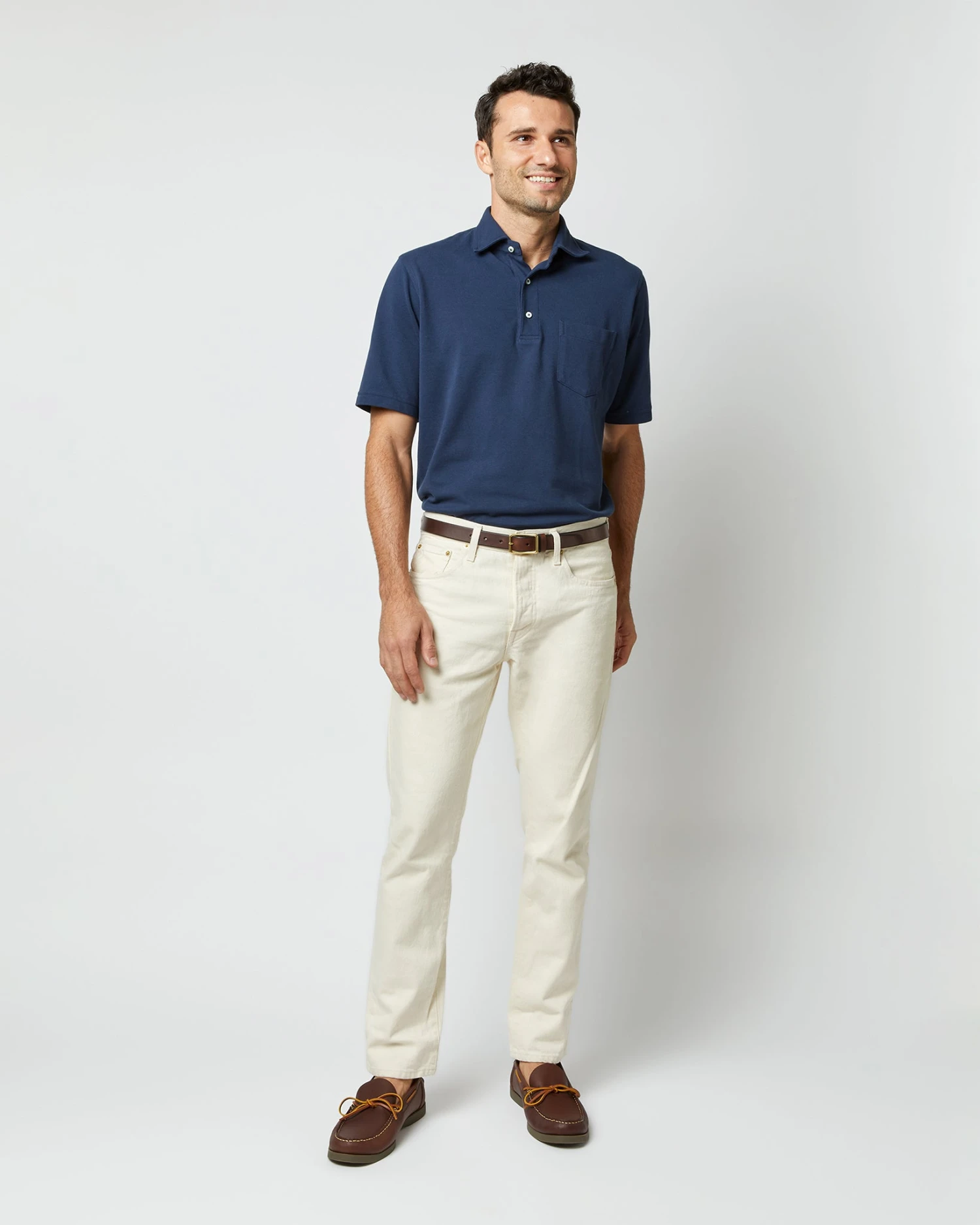 Short-Sleeved Polo In Navy Pima Pique 6 Short-Sleeved Polo In Navy Pima Pique - Image 4