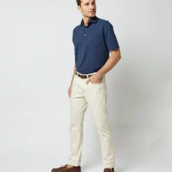 Short-Sleeved Polo In Navy Pima Pique 16 Short-Sleeved Polo In Navy Pima Pique -Garbiera Sales Store S33503 205