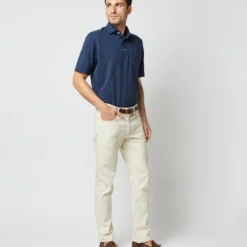 Short-Sleeved Polo In Navy Pima Pique 15 Short-Sleeved Polo In Navy Pima Pique -Garbiera Sales Store S33503 214