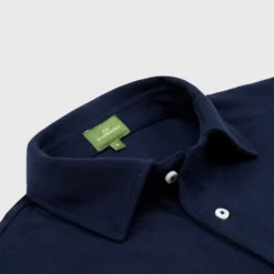 Short-Sleeved Polo In Navy Pima Pique 18 Short-Sleeved Polo In Navy Pima Pique -Garbiera Sales Store S33503 3