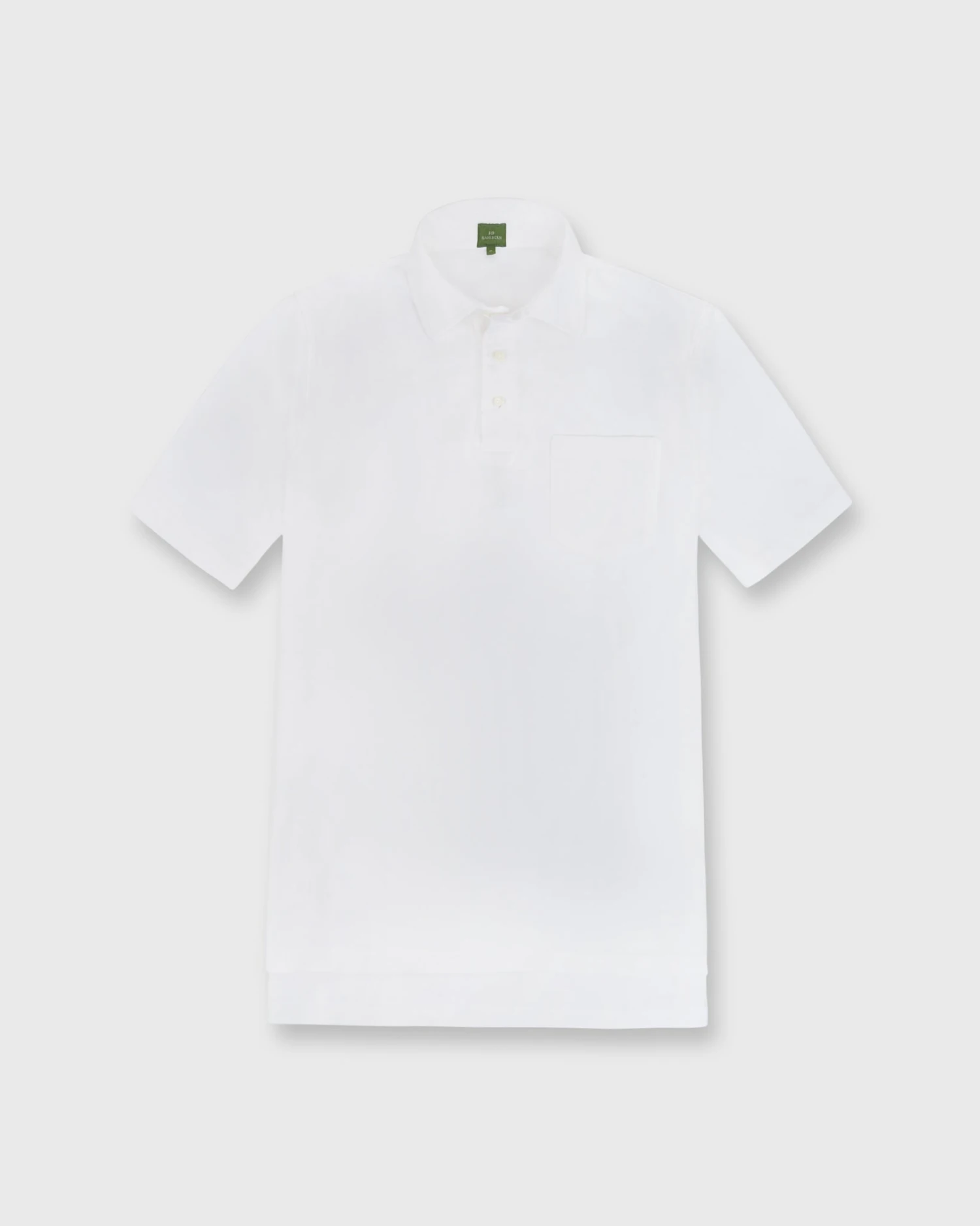 Short-Sleeved Polo In White Pima Pique 3 Short-Sleeved Polo In White Pima Pique