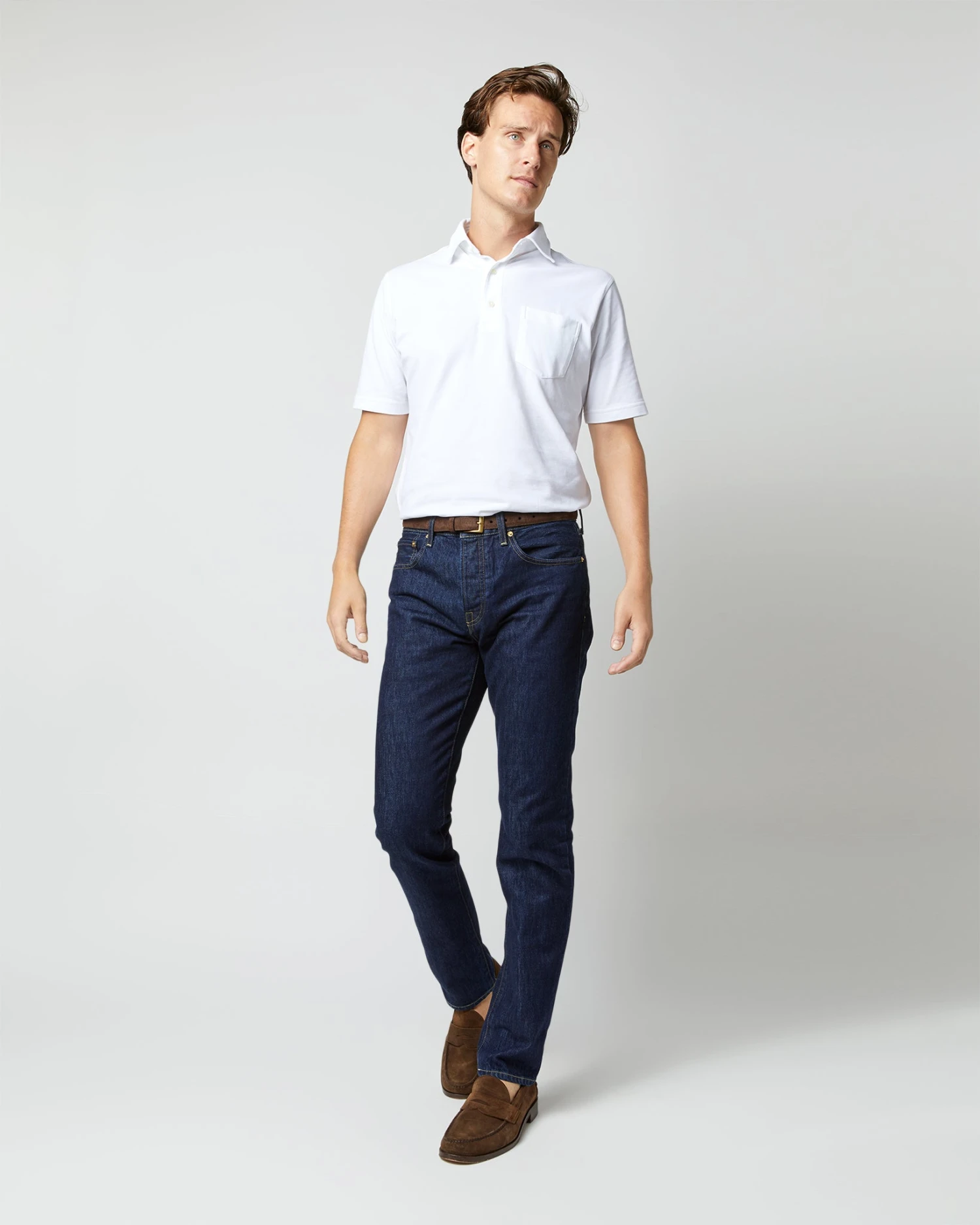 Short-Sleeved Polo In White Pima Pique 6 Short-Sleeved Polo In White Pima Pique - Image 4