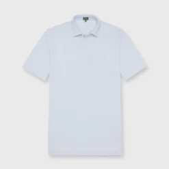 Short-Sleeved Polo In Pale Blue Pima Pique
