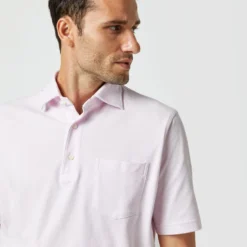 Short-Sleeved Polo In Pale Pink Pima Pique -Garbiera Sales Store S33507 1323