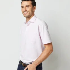 Short-Sleeved Polo In Pale Pink Pima Pique -Garbiera Sales Store S33507 1350