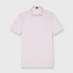 Short-Sleeved Polo In Pale Pink Pima Pique