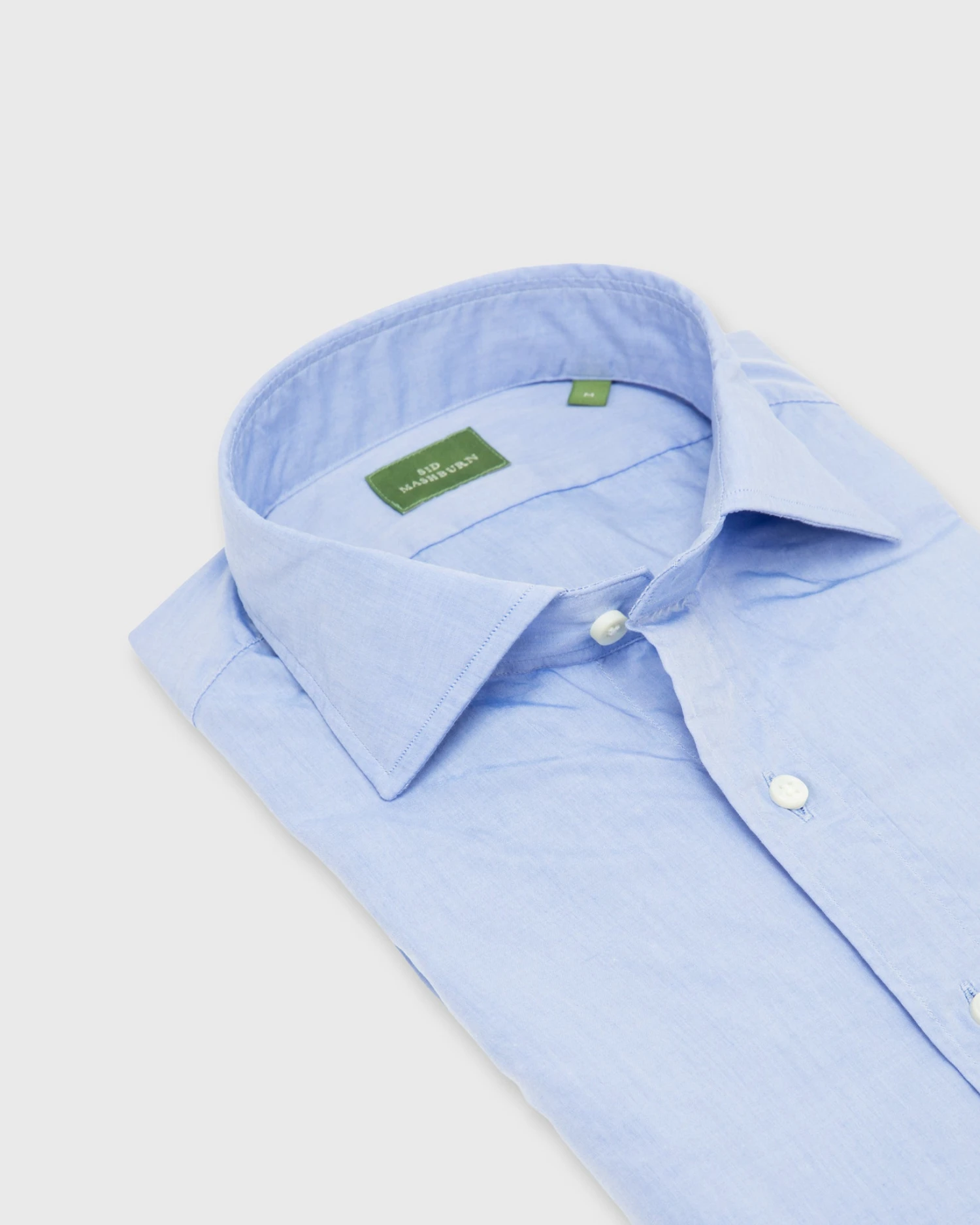Spread Collar Sport Shirt In Light Blue Chambray 4 Spread Collar Sport Shirt In Light Blue Chambray - Image 2