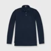 Long-Sleeved Polo In Navy Pima Pique -Garbiera Sales Store S46128 1