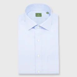Spread Collar Dress Shirt In Sky End-On-End