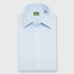 Spread Collar Sport Shirt In Light Blue Cellulare