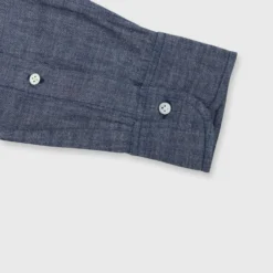 Otto Handmade Sport Shirt In Medium Washed Indigo Chambray -Garbiera Sales Store S51011 5