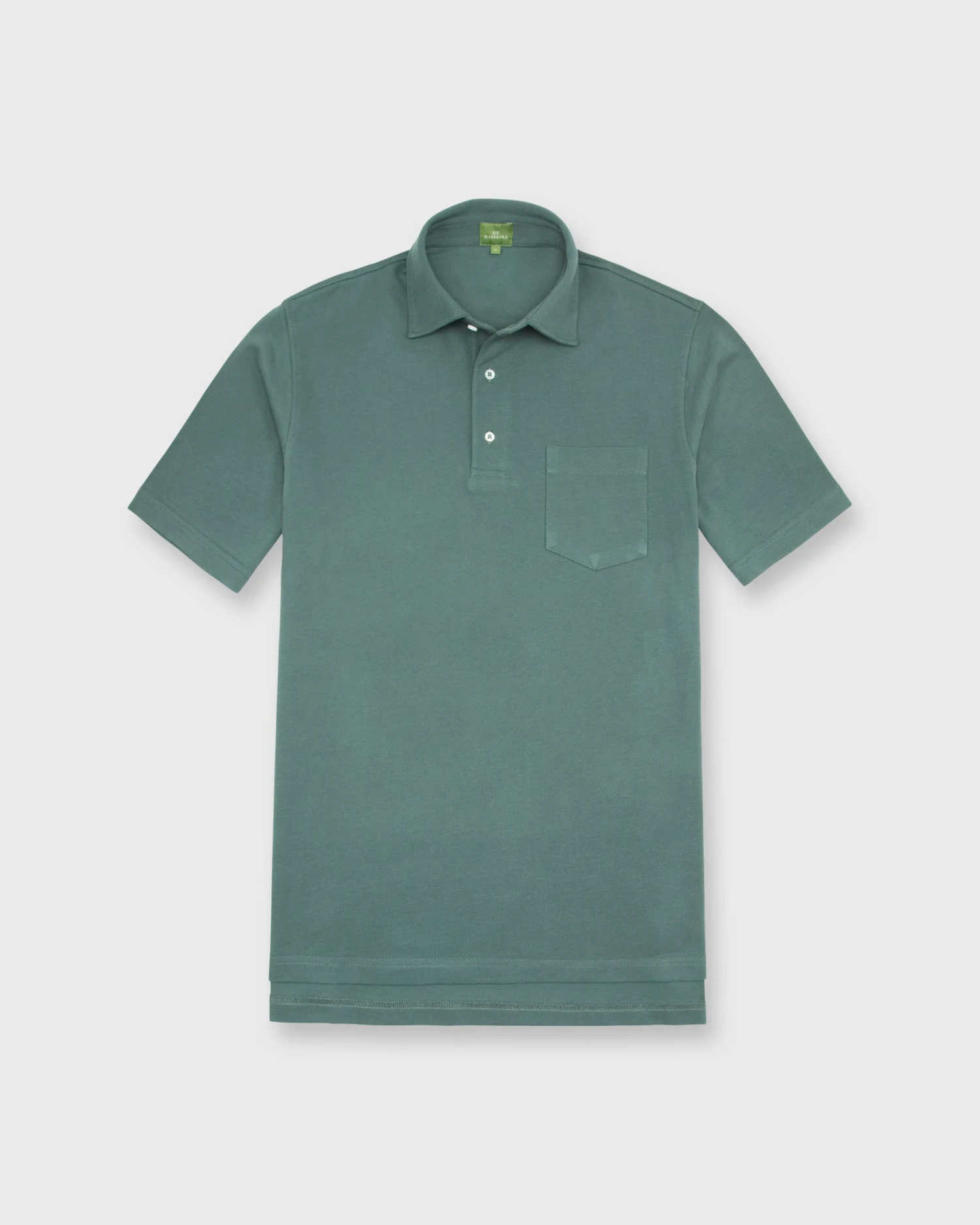 Short-Sleeved Polo In Dark Spruce Pima Pique 3 Short-Sleeved Polo In Dark Spruce Pima Pique