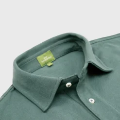 Short-Sleeved Polo In Dark Spruce Pima Pique 18 Short-Sleeved Polo In Dark Spruce Pima Pique -Garbiera Sales Store S54070 2