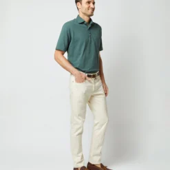 Short-Sleeved Polo In Dark Spruce Pima Pique 14 Short-Sleeved Polo In Dark Spruce Pima Pique -Garbiera Sales Store S54070 407