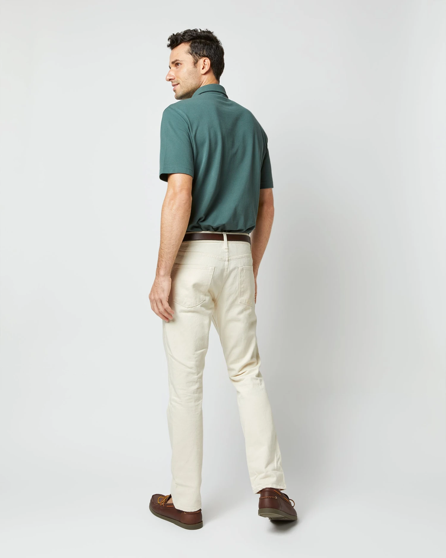 Short-Sleeved Polo In Dark Spruce Pima Pique 7 Short-Sleeved Polo In Dark Spruce Pima Pique - Image 5