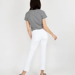 Short-Sleeved Deep-V Tee In Navy/Natural Stripe Jersey 13 Short-Sleeved Deep-V Tee In Navy/Natural Stripe Jersey -Garbiera Sales Store S54854 4