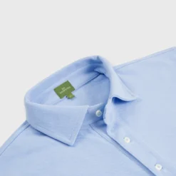 Short-Sleeved Polo In Light Blue Pima Pique -Garbiera Sales Store S54992 3