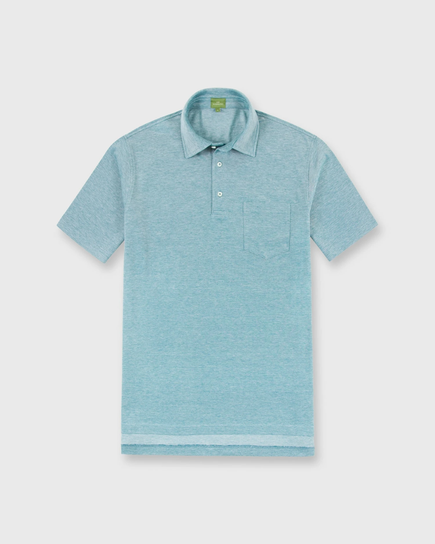 Short-Sleeved Polo In Spruce Oxford Pique 3 Short-Sleeved Polo In Spruce Oxford Pique