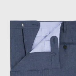 Dress Trouser In Blue Wool Hopsack -Garbiera Sales Store S55279 3
