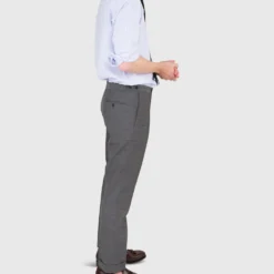 Pleated Dress Trouser In Mid-Grey High-Twist 12 Pleated Dress Trouser In Mid-Grey High-Twist -Garbiera Sales Store S57173 3