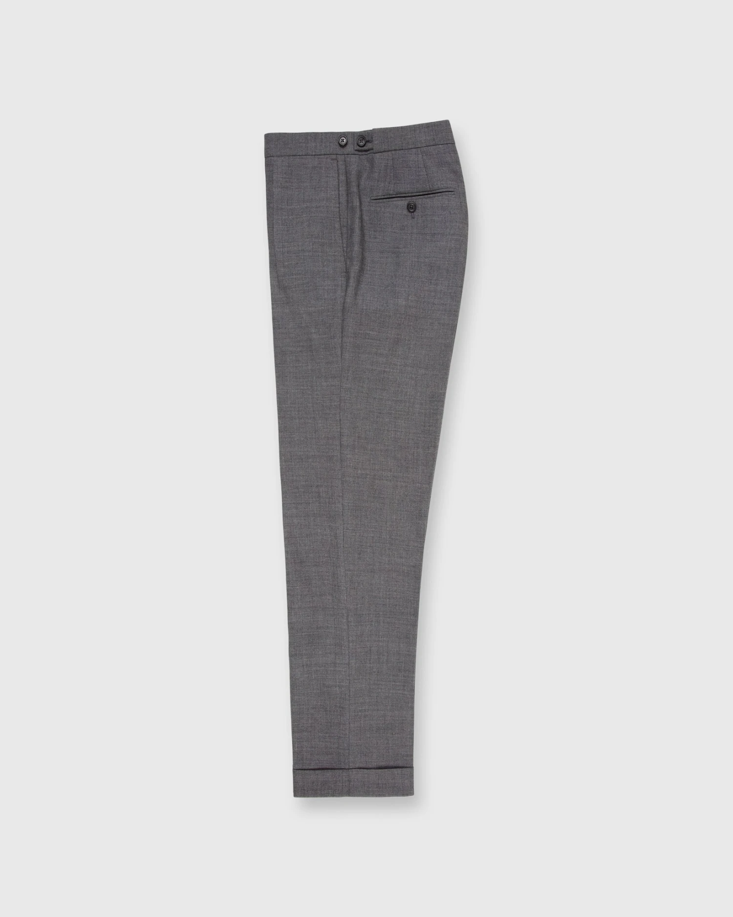 Pleated Dress Trouser In Mid-Grey High-Twist 3 Pleated Dress Trouser In Mid-Grey High-Twist