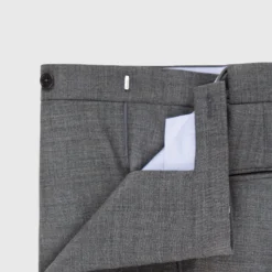 Pleated Dress Trouser In Mid-Grey High-Twist 14 Pleated Dress Trouser In Mid-Grey High-Twist -Garbiera Sales Store S57173 6