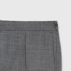 Pleated Dress Trouser In Mid-Grey High-Twist 15 Pleated Dress Trouser In Mid-Grey High-Twist -Garbiera Sales Store S57173 7