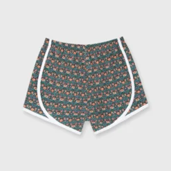 Track Short In Green Mallow Liberty Fabric