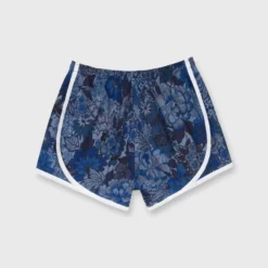 Track Short In Blue Regal Peony Liberty Fabric