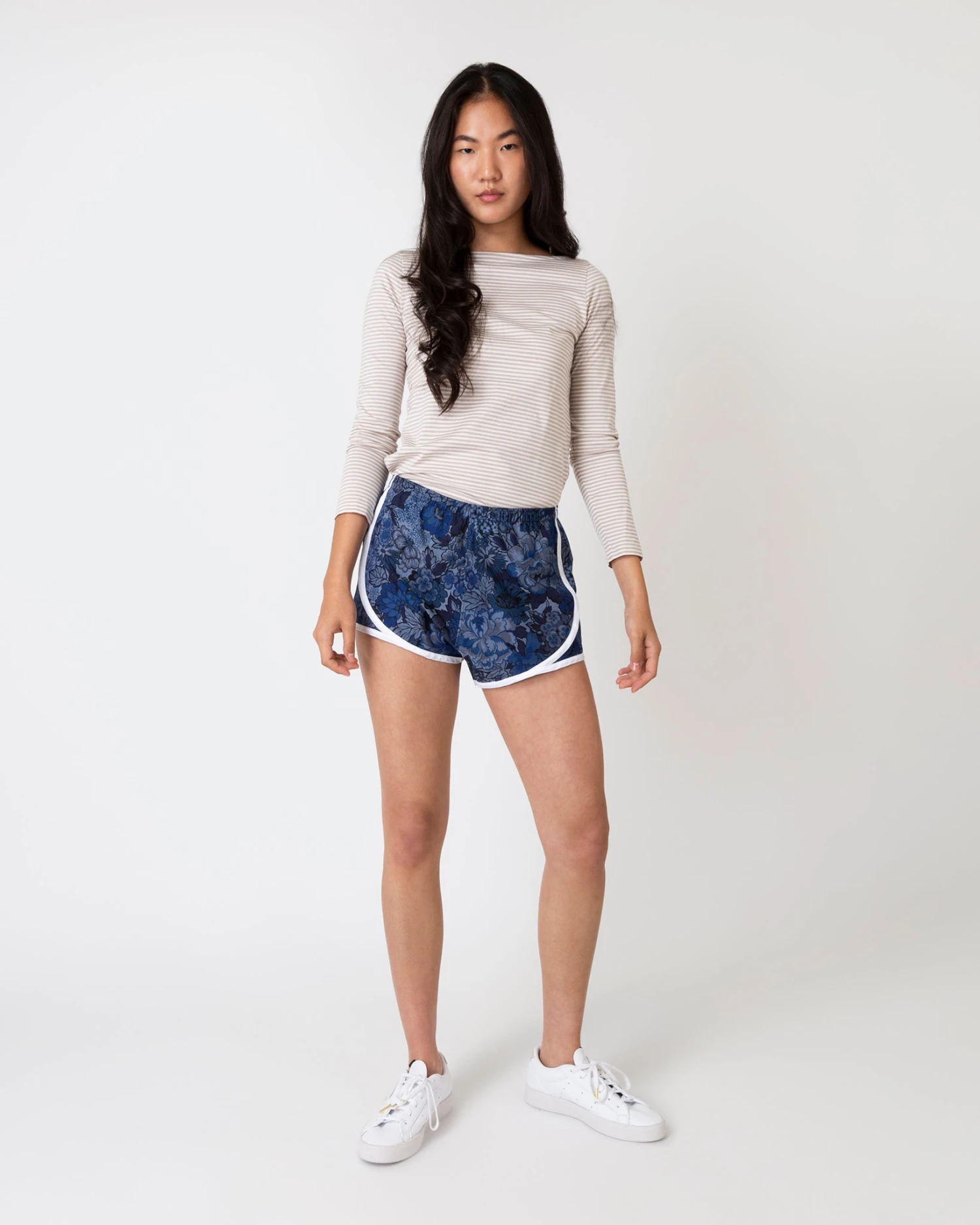 Track Short In Blue Regal Peony Liberty Fabric 3 Track Short In Blue Regal Peony Liberty Fabric - Image 2