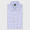 Spread Collar Dress Shirt In Lavender Gingham Poplin -Garbiera Sales Store S57650 1