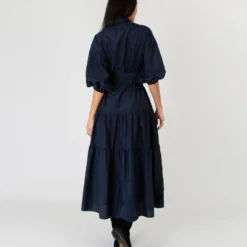 Isla Shirtdress In Navy Habotai -Garbiera Sales Store S57830 5