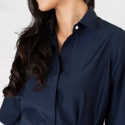 Isla Shirtdress In Navy Habotai -Garbiera Sales Store S57830 6