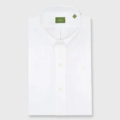 Button-Down Dress Shirt In White Oxford