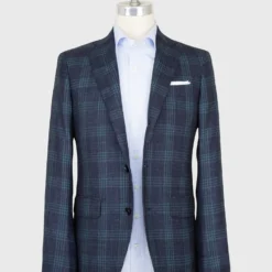 Virgil No. 2 Jacket In Navy/Seaglass Plaid Hopsack 7 Virgil No. 2 Jacket In Navy/Seaglass Plaid Hopsack -Garbiera Sales Store S59531 1